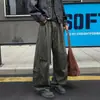 En stock 2026 nuevo modelo pantalones cargo plisados de retazos retro para jóvenes pantalones casuales para hombre holgados talla grande