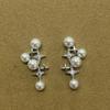 Aretes Estrella Retro Franceses ins Estilo de Diseño Nicho Aguja de Plata s925 Estilo Fragancia Aretes de Perla Natural de Agua Dulce
