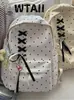 Mochila de Lunares de Alto Valor Estético para Adolescentes, Estilo Ins de Nicho con Lazo, Gran Capacidad, Ligera, Escolar