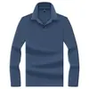 Nueva colección de Primavera y Otoño: Camisas polo para hombre hipoalergénicas, transpirables, cómodas y elegantes con cuello de contraste y manga larga, adecuadas para negocios, el commute y el uso diario.; disponible en colores lisos y diseños minimalistas