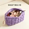 Bolsa de maquillaje nube, color sólido, gran capacidad, bolsa de almacenamiento para artículos de tocador y cosméticos, bolsa de mano portátil para guardar brochas, bolsa de maquillaje
