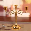 Candelabro de cinco braços três braços luxo leve vela candelabro retrô ornamento nórdico romântico casa jantar à luz de velas comida ocidental