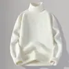 Suéter de cuello alto para hombre, Otoño e Invierno, Marca de moda, Suéter de color liso, Suéter básico, Ropa interior gruesa y cálida para hombre