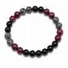 Xiyin tk pulsera explosiva transfronteriza de piedra natural ojo de tigre cuarzo rosa piedra Shoushan pulsera elástica de cuentas hecha a mano al por mayor