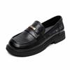 A Estados Unidos mocasines color natural para mujer 2025 nuevo primavera simple sensación de alta gama zapatos de un paso estilo británico zapatos pequeños de piel