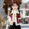 Elegante Chaleco Grueso de Lana de Cordero para Niñas Otoño/Invierno, Chaleco Bebé Estilo Nuevo 2026 con Forro de Felpa, Ropa de Abrigo de Invierno para Niños