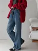 Jeans com Forro de Lã para Meninas de Inverno (Tamanho Médio/Grande) Nova Roupa Infantil Jeans Flare Micro Flare Infantil Estiloso