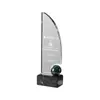 Nuevo trofeo de cristal de mármol personalizado premios anuales para empleados regalos artesanías grabado gratuito
