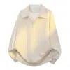 Moletom falso de duas peças com retalhos e gola dobrável para homens, corte solto, primavera e outono, plus size, casual, para homens altos e grandes, jaqueta top estilo japonês