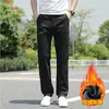 Estilo Nuevo Primavera y Otoño 2026 Algodón Puro Negocios Pierna Recta Talla Grande Hombres Slim Fit Pantalones Deportivos Versátiles Forro Polar Pantalones Largos