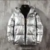 Jaqueta Acolchoada de Algodão com Capuz para Homens Curta Grossa Solta Brilhante Roupa Externa Adolescentes Masculinos Brilhante Masculino À Prova de Frio
