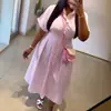 Ropa de Mujer Transfronteriza Europea y Americana Tallas Grandes Africanas Moda Verano 2026 Nuevo Vestido Camisa Rayado de Manga Corta con Solapa para Mujer
