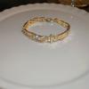 Pulsera de hebilla de empalme de circonita con baño de oro real, pulsera de diseño Joker de moda para el día a día, venta al por mayor de joyería nueva