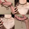 Collar de Cuero Choker Marrón Retro de Alta Gama con Cuello de Mariposa de la Industria Pesada Maillard Collar de Nicho de Lujo Ligero