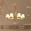 Lámpara de araña para sala de estar, Lujo minimalista moderno americano, Lámpara elegante para comedor y dormitorio principal, Luminarias de iluminación de alta gama totalmente de cobre estilo rústico vintage