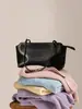 Bolso de axila para mujer de estilo coreano simple, nuevo para primavera-verano, de piel de cordero, gran capacidad, bolso de hombro de cuero genuino de alta gama para ir al trabajo