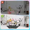 Soporte de Exhibición Transparente Acrílico Forma de Abanico Escalera Muñeco de Dibujos Animados Hecho a Mano Bubble Mart Estante para Cosméticos Postres