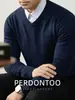¡Suave y agradable para la piel! ¡Hilo Suave Como una Nube! Suéter de Punto Versátil con Cuello en V para Hombre para Otoño e Invierno, Cálido y Relajado