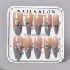 Unhas Postiças Azuis Longas Estilo Gatinho Francês Usáveis Atacado Estilo Ins Unhas Postiças Usáveis Unhas Postiças de Luxo Usáveis
