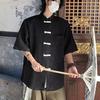 Camisas de manga corta chinas nuevas, versátiles y retro de estilo japonés para hombres y mujeres, camisas y chaquetas sencillas y holgadas de verano 2024 de nicho, a la moda.