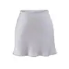 Falda Satinada de Acetato Estilo Americano Picante para Mujer, Cintura Alta, Línea A, Verano Sexy Anti-Exposición Ajustada Bodycon Corta