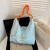 Bolsa Tote de Ombro de Lona Color Block Leve Casual Feminina Estilo Coreano Artístico Preguiçoso Estudante Plissada Grande Capacidade