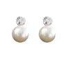 Pendientes de Perla Sintética con un Solo Diamante para Mujer Estilo Nuevo 2026, Elegantes Pendientes de Noche, Pendientes a Juego, Estilo de Moda y Versátil