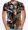 Camiseta Redonda Estampada 3D com Padrão Jason Voorhees, Assassino de Filme de Terror, Masculina e Feminina, Manga Curta t