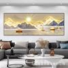 Pintura de Paisaje Pintura Decorativa Sala de Estar Pared Completa detrás del Sofá Pintura de Velero Jinshan Back Backer Mural de Estilo Chino Nuevo