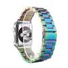 Para iwatch acero inoxidable color negocio tres eslabones correa metálica applewatch Correa metálica Apple