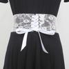 Cinto de renda transparente retrô com selo de cintura feminino, decoração versátil com camisa social, cinto de alta qualidade
