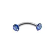 1.2 dientes internos acero inoxidable joyería para perforaciones Aobao bola de circón dientes internos redonda clavo para cejas varilla curva clavo para cejas