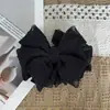Presilha Banana de Poá com Laço Estilo Coreano de Alta Qualidade para Mulheres Parte de Trás da Cabeça Rabo de Cavalo Alto Acessório de Cabelo Versátil com Temperamento Presilha de Cabelo Presilha de Garra