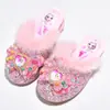 Chinelos de Algodão Infantis da Princesa Elsa Sapatos de Algodão Macios com Solado Macio para Bebê Chinelos Meios de Pelúcia Infantis para Casa Indoor Meninas