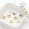 Contas Cilíndricas de Zircônia Banhadas a Ouro 14K que Preservam a Cor, Contas Roda, Contas Espaçadoras com Argolas para Pendurar, Fechos de Pingente de Três Vias, Acessórios para Joias DIY C44