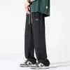 Pantalones Cargo de Pierna Ancha de Verano para Hombre, Ropa Deportiva de Secado Rápido para Hombre, Pantalones Largos de Seda Helada, Pantalones Casuales Sueltos de Pierna Recta Talla Grande Estilo Japonés