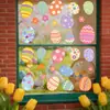 Mariposas de Dibujos Animados de Pascua Flores Huevos de Colores Adornos Pegatinas Estáticas para Puertas de Vidrio Gabinetes Ventanas Ambiente Restaurante