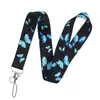 Collar Lanyard para Teléfono Móvil Flor de Amor Mariposa de Ensueño Cinta de Poliéster Tarjeta de Identificación Llavero de Cámara Regalo de San Valentín