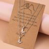 Europeo y Americano Transfronterizo Superventas Creativo Tarjeta de Papel Vintage Papel para Cartas Tarjeta Mariposa Doble Capa Aleación Collar Regalo de San Valentín