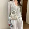 Bolsa de mano de lunares con lazo de verano 2026 Transfronteriza Bolso de hombro cruzado para mujer Elegante bolso tipo bowling