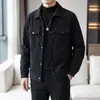 Nueva Chaqueta de Pana Otoño e Invierno Nueva Solapa Marca Trendy para Hombre Top Retro Multibolsillos Chaqueta de Trabajo Guapo