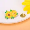 Broche original transfronteiriço nova cor flor margarida pequena peônia girassol decoração de roupa liga de zinco com gota de óleo emblema