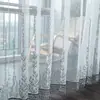 Cortinas Visillo Bordado Nórdico Blancas Visillo Semioscuro Bordado Soluble en Agua Visillo para Balcón Dormitorio Separador Visillo