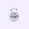 Nueva versión del paquete de expresiones de gato de la suerte multicolor, dibujos animados, piano de agua, campana, mascota de la suerte, campana de cobre, campana de agua completamente cerrada, colgante