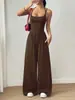 Tiktok Amazon Europeo y Americano Transfronterizo Mono Casual de Mujer sin Tirantes Verano Pierna Ancha Ajuste Holgado