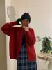 Cardigan de Tricô de Alta Qualidade Estilo Retro Preguiçoso Transfronteiriço Feminino Outono Inverno Novo Estilo Coreano Solto Casual Casaco Suéter