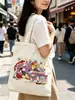 Bolsas de lona personalizadas, con diseños de caricaturas, hechas de tela de algodón, adecuadas para publicidad corporativa, regalos promocionales y como bolsas de hombro para estudiantes