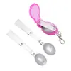 Acero inoxidable 304 cuchara plegable Tenedor para exteriores traje de vajilla portátil regalo creativo de viaje cuchara triple LOGOTIPO