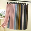 Pantalones de pierna ancha adelgazantes de modal sueltos de talla grande para mujer, pantalones largos versátiles de cintura alta, pantalones casuales, pantalones de pierna recta