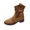 Botines Cortos para Mujer Primavera y Otoño 2026 Botas Martin Vintage Nuevas Tacón Grueso Botas Apiladas Botas Vaqueras Occidentales